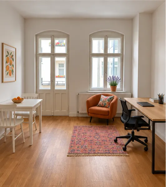 Ruhige, sonnige 1‑Zimmer‑Altbauwohnung mit Balkon - ab sofort! — photo 1